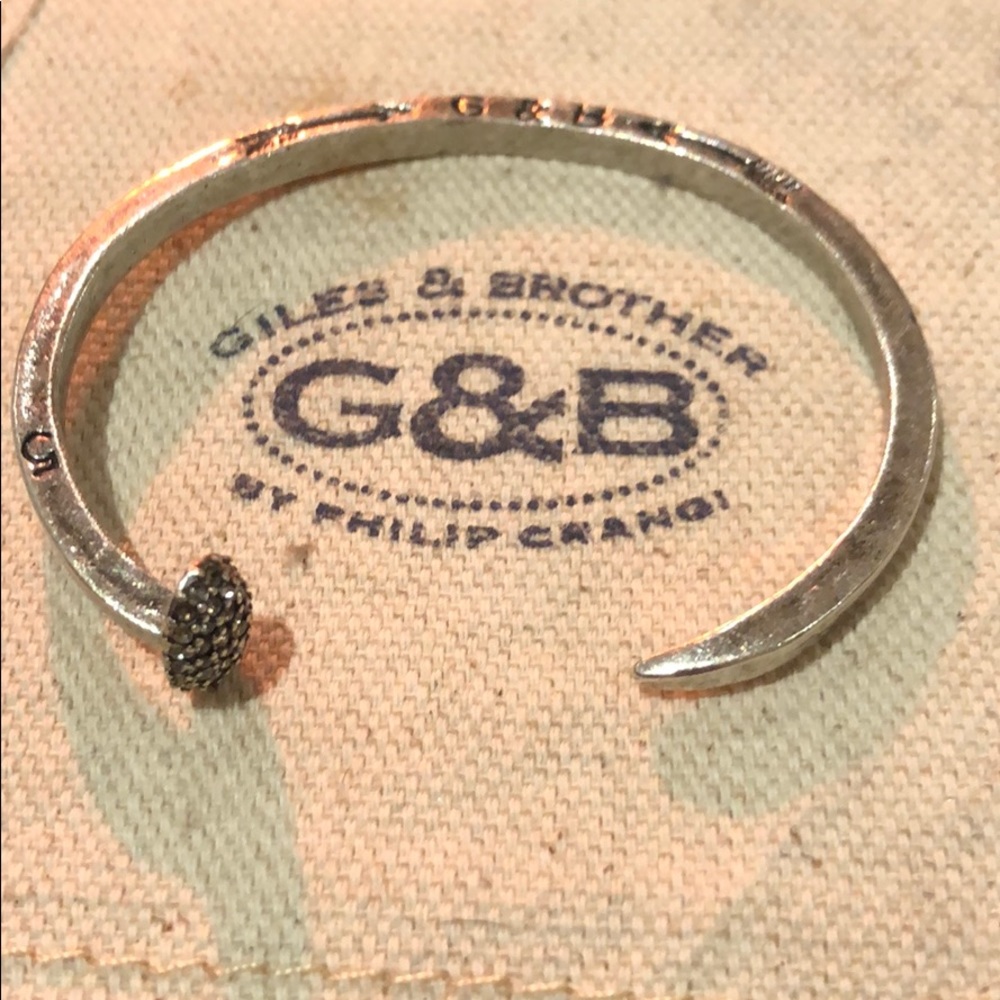 Giles & Brother skinny railroad spike cuff -silver